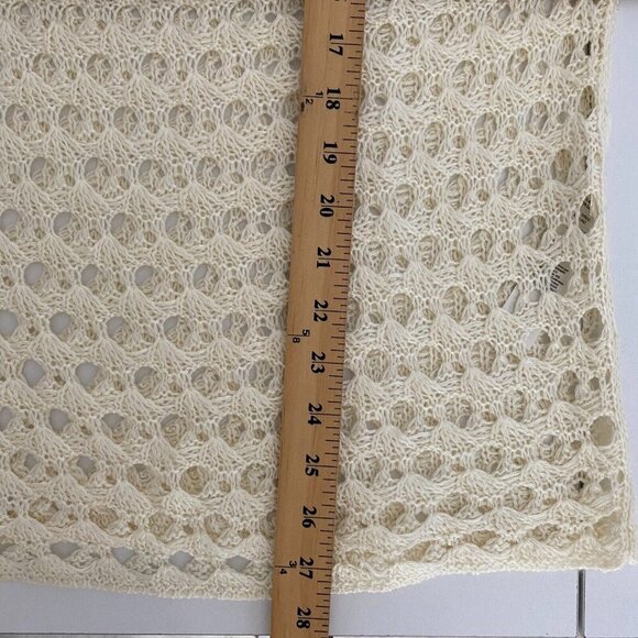 Chicos Crochet Pullover Sweater Size 2 US Large Cream Open Knit 3/4 Sleeves - Picture 10 of 11